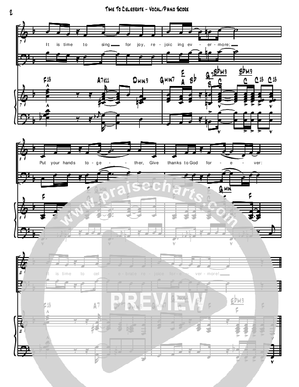 Time To Celebrate Piano/Vocal (SATB) (David Arivett)
