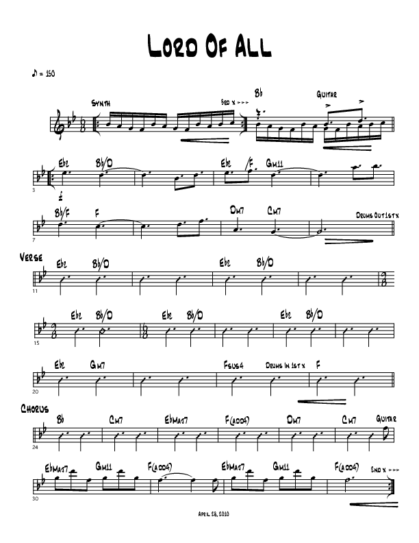 Lord Of All Rhythm Chart (Cindy Cruse Ratcliff)