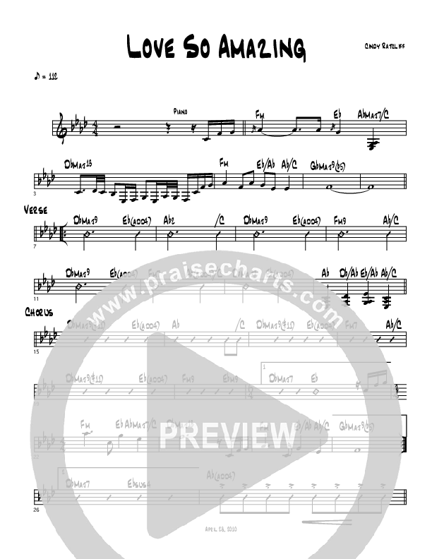 Love So Amazing Rhythm Chart (Cindy Cruse Ratcliff)