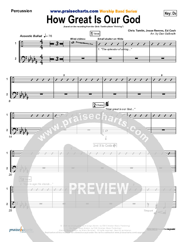 How Great Is Our God Percussion (Chris Tomlin)