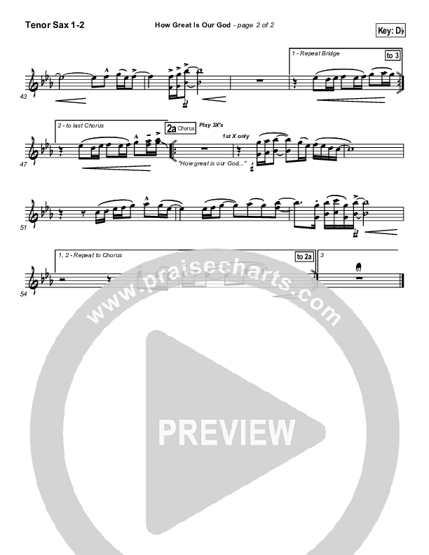 How Great Is Our God Tenor Sax 1,2 (Chris Tomlin)
