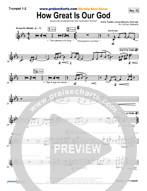 How Great Is Our God Trumpet 1,2 (Chris Tomlin)