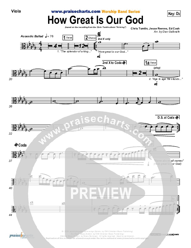 How Great Is Our God Viola (Chris Tomlin)