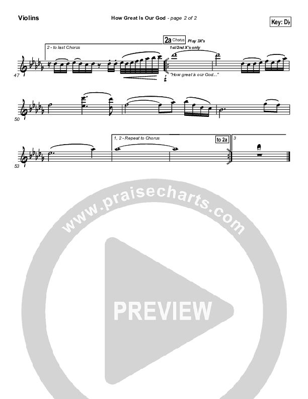 How Great Is Our God Violins (Chris Tomlin)