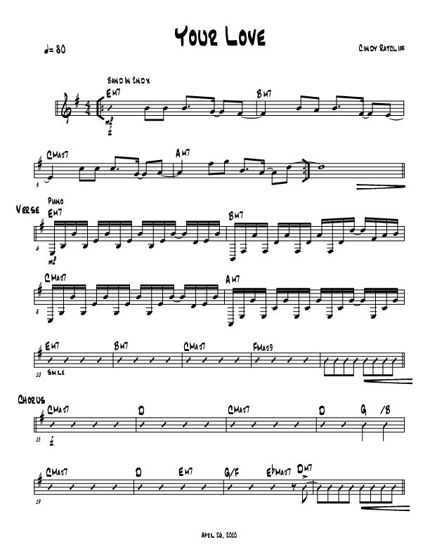 Your Love Rhythm Chart (Cindy Cruse Ratcliff)