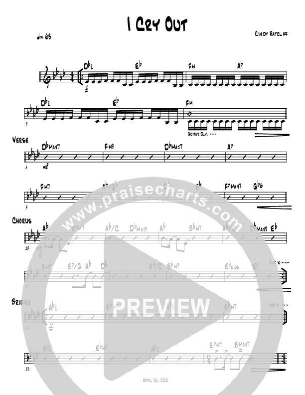 I Cry Out Rhythm Chart (Cindy Cruse Ratcliff)