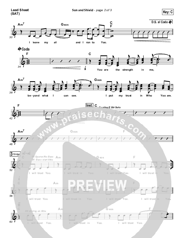 Sun And Shield Lead Sheet (Gateway Worship)