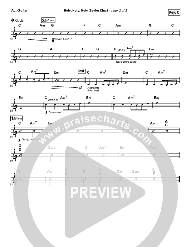 Holy Holy Holy (Savior King) Acoustic Guitar (Gateway Worship)