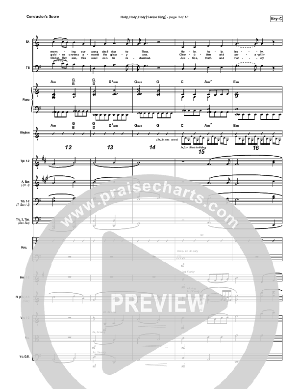 Holy Holy Holy (Savior King) Conductor's Score (Gateway Worship)