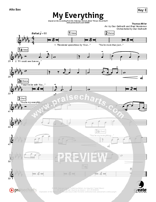 My Everything Alto Sax (Gateway Worship)