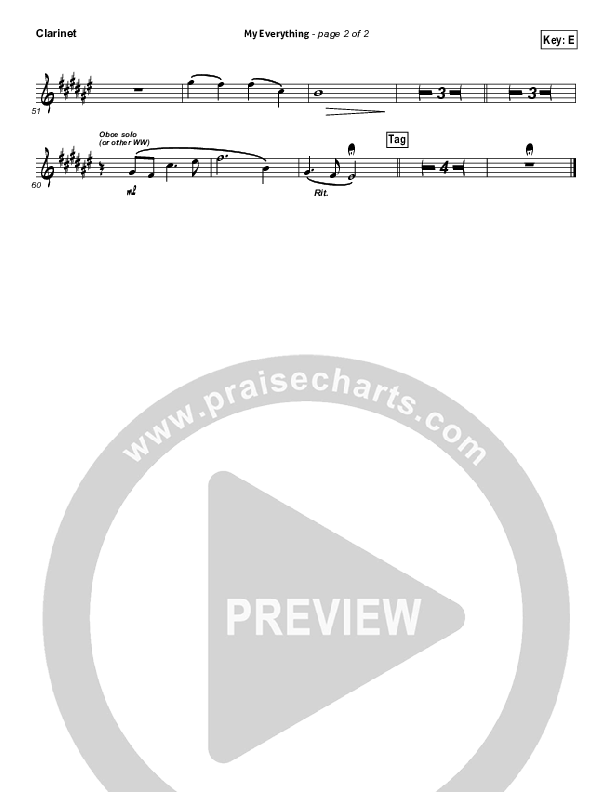 My Everything Clarinet (Gateway Worship)