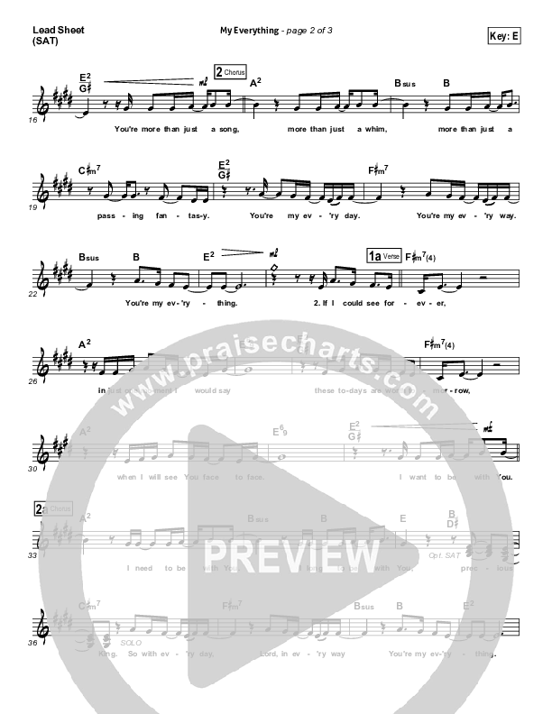 My Everything Lead Sheet (Gateway Worship)