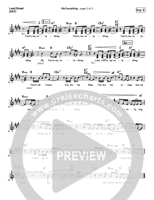 My Everything Lead Sheet (Gateway Worship)