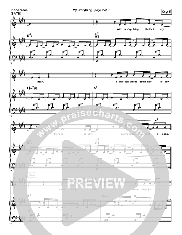 My Everything Piano/Vocal (Gateway Worship)
