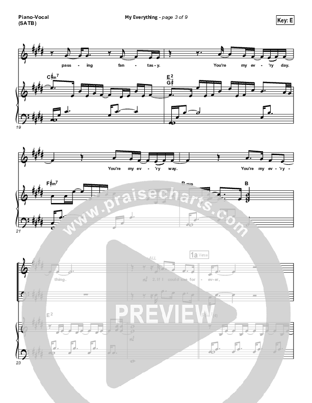 My Everything Piano/Vocal (Gateway Worship)