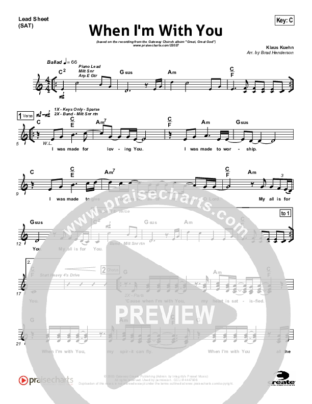 When I'm With You Lead Sheet ()