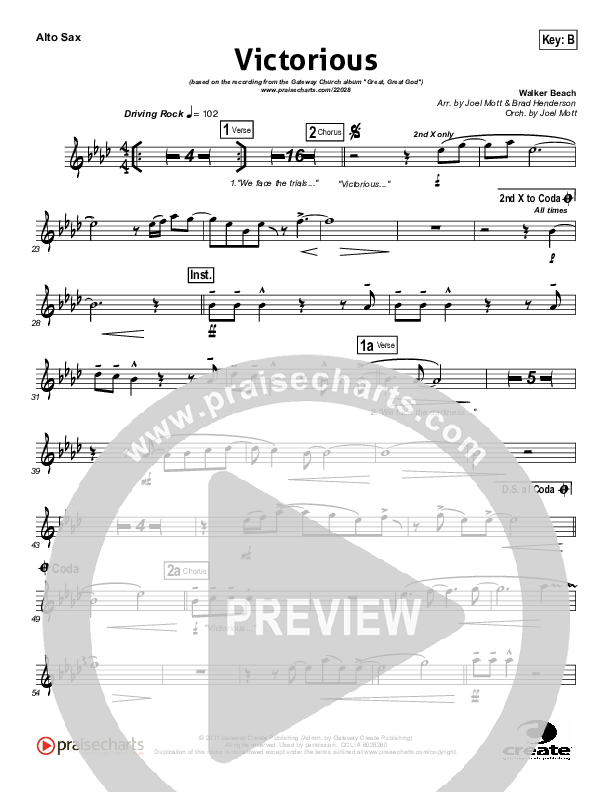 Victorious Alto Sax (Gateway Worship)