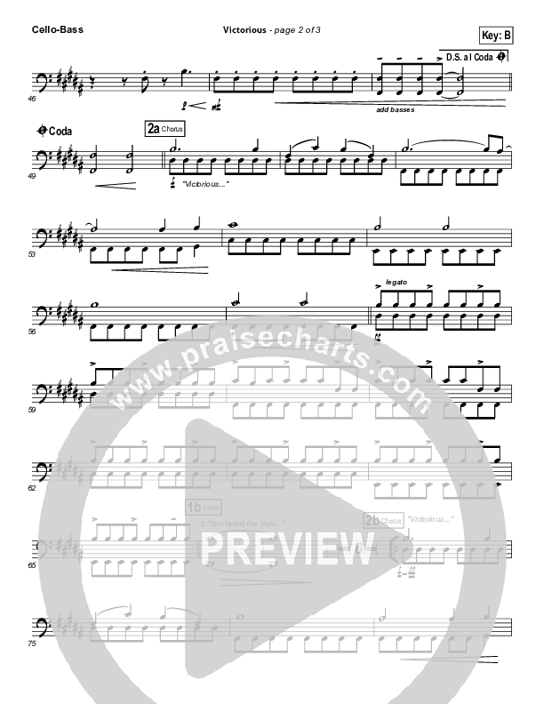 Victorious Cello/Bass (Gateway Worship)