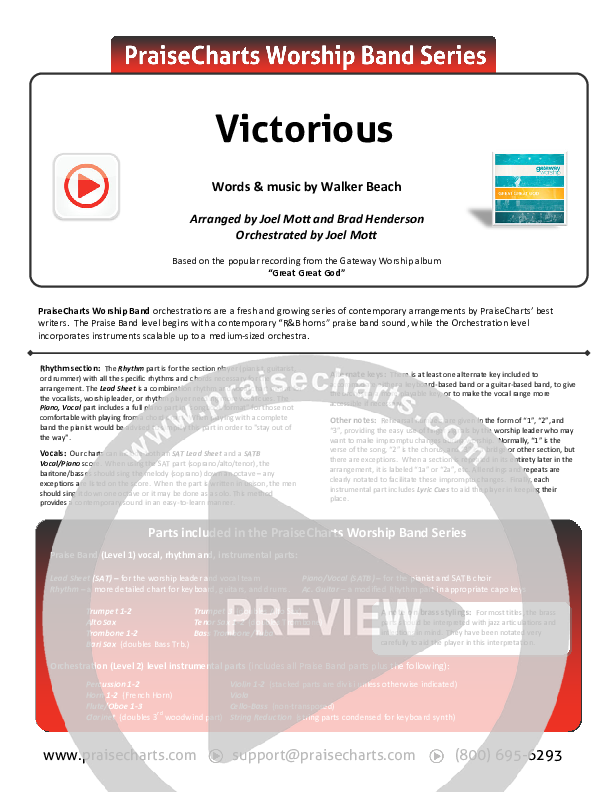 Victorious Cover Sheet (Gateway Worship)