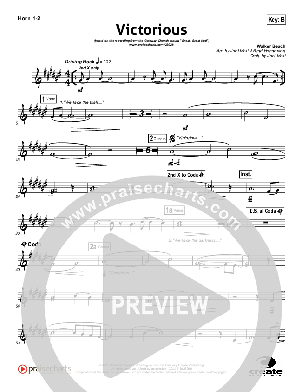 Victorious French Horn 1/2 (Gateway Worship)