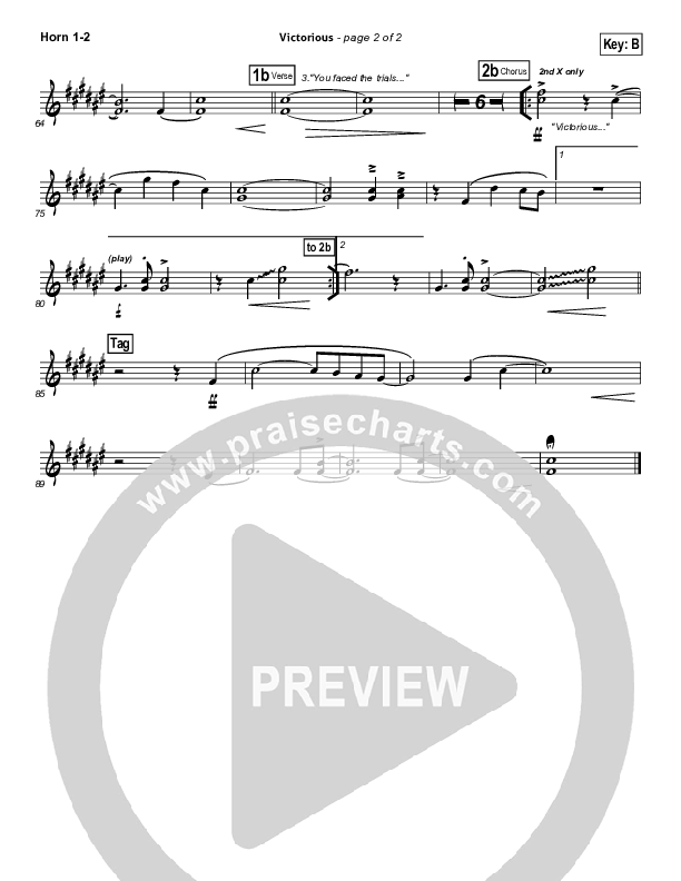 Victorious French Horn 1/2 (Gateway Worship)