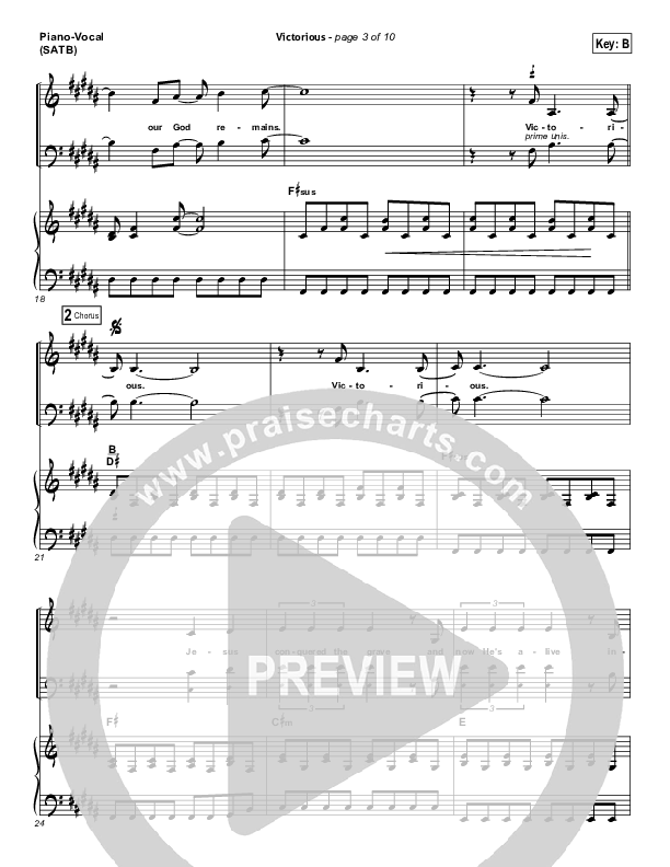 Victorious Piano/Vocal (SATB) (Gateway Worship)