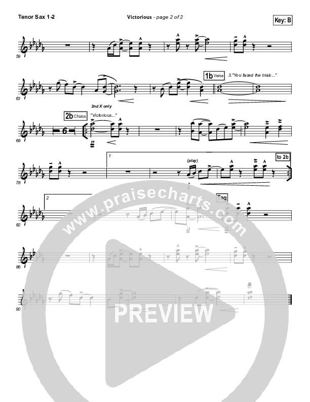 Victorious Tenor Sax 1/2 (Gateway Worship)