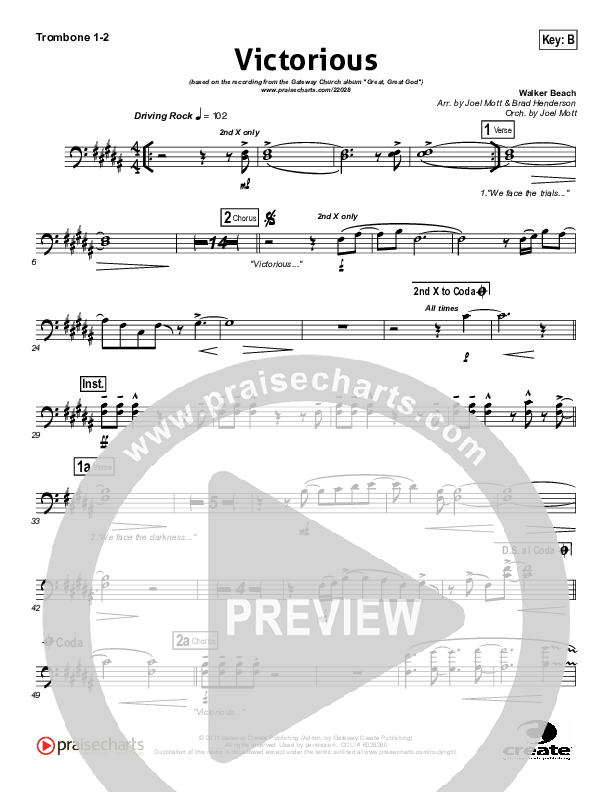 Victorious Trombone 1/2 (Gateway Worship)