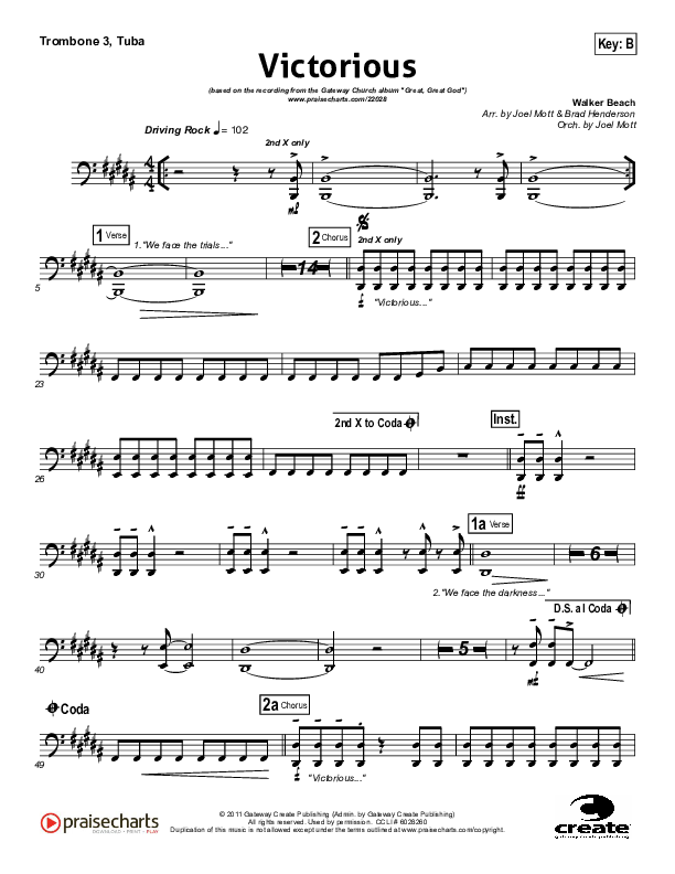 Victorious Trombone 3/Tuba (Gateway Worship)