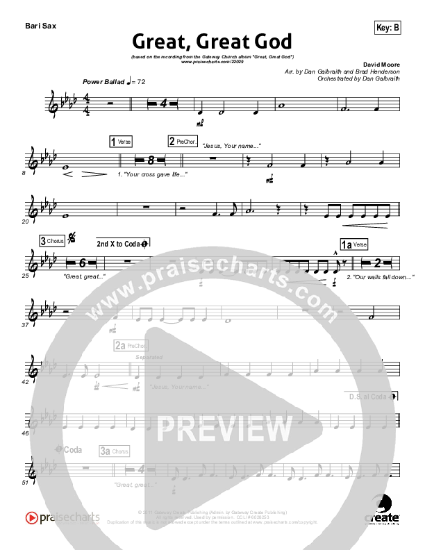 Great Great God Bari Sax (Gateway Worship)