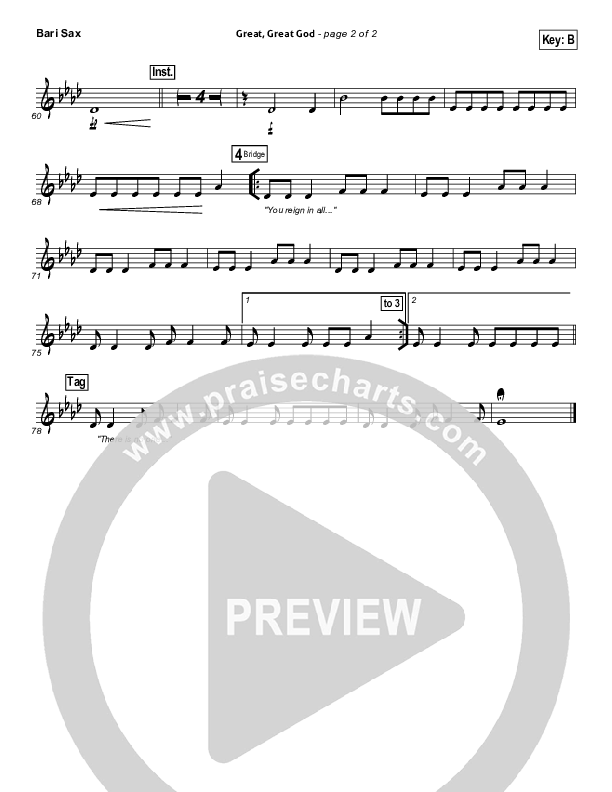 Great Great God Bari Sax (Gateway Worship)