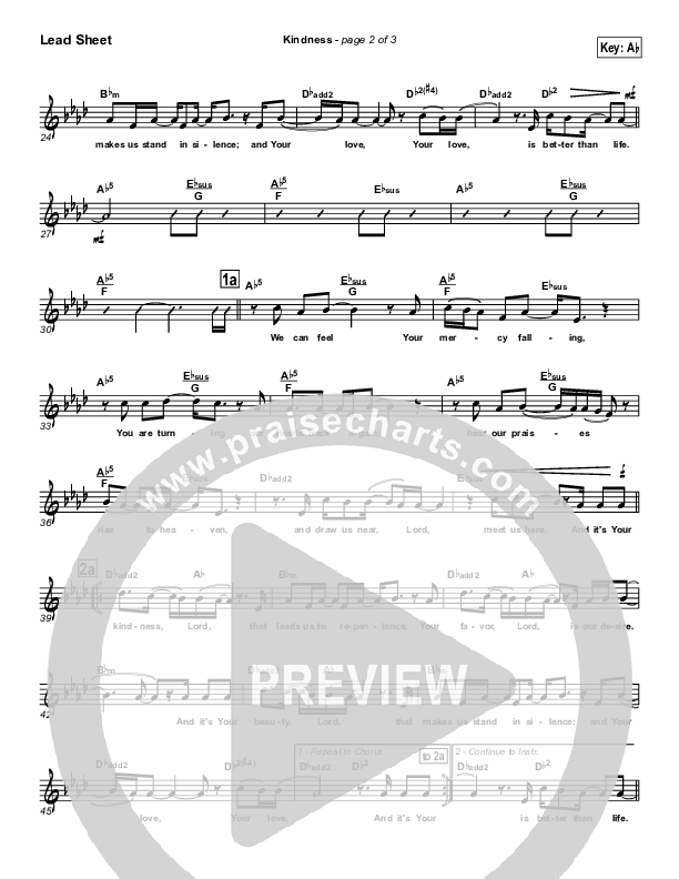 Kindness Lead Sheet (SAT) (Chris Tomlin / Passion)