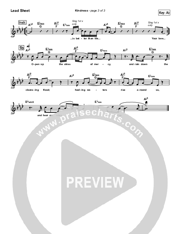 Kindness Lead Sheet (SAT) (Chris Tomlin / Passion)