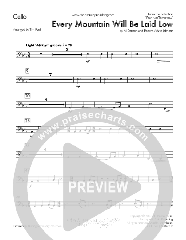 Every Mountain Will Be Laid Low Cello (Concord Worship / Mike Haight / David Wise)
