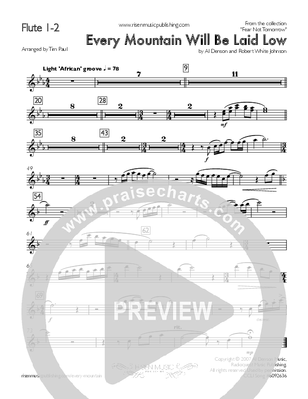 Every Mountain Will Be Laid Low Flute 1/2 (Concord Worship / Mike Haight / David Wise)