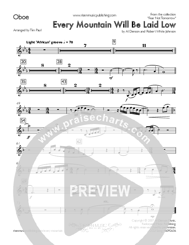 Every Mountain Will Be Laid Low Oboe (Concord Worship / Mike Haight / David Wise)
