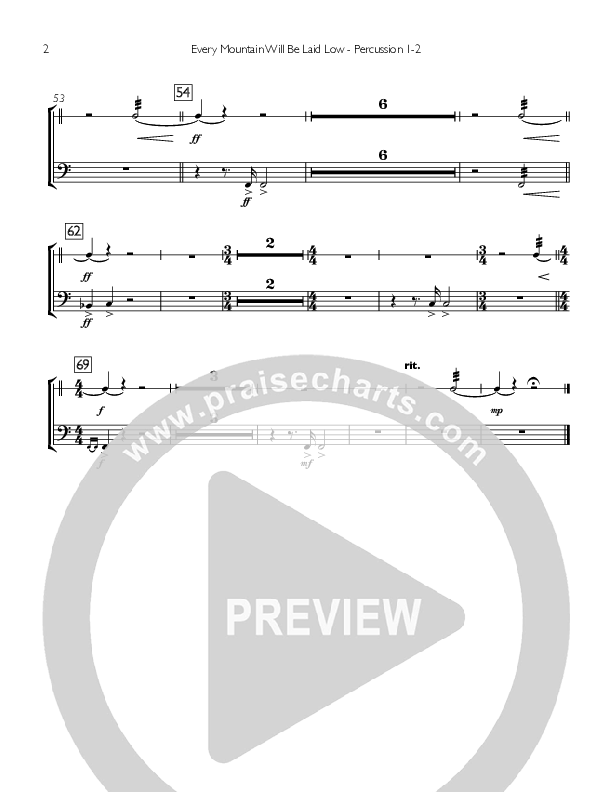 Every Mountain Will Be Laid Low Percussion 1/2 (Concord Worship / Mike Haight / David Wise)