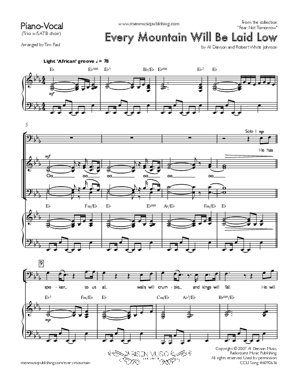 Every Mountain Will Be Laid Low Piano/Vocal (Concord Worship / Mike Haight / David Wise)