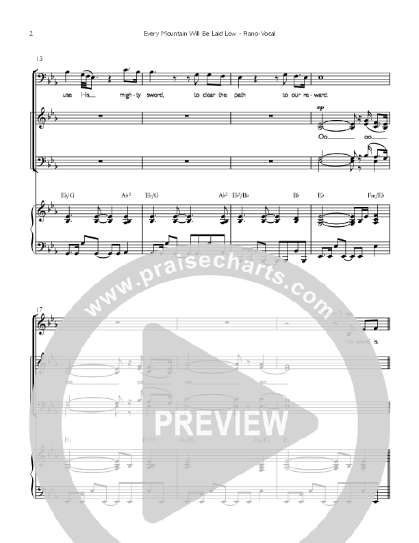 Every Mountain Will Be Laid Low Piano/Vocal (Concord Worship / Mike Haight / David Wise)