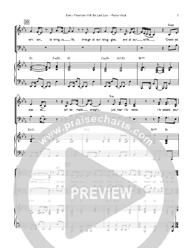 Every Mountain Will Be Laid Low Piano/Vocal (Concord Worship / Mike Haight / David Wise)