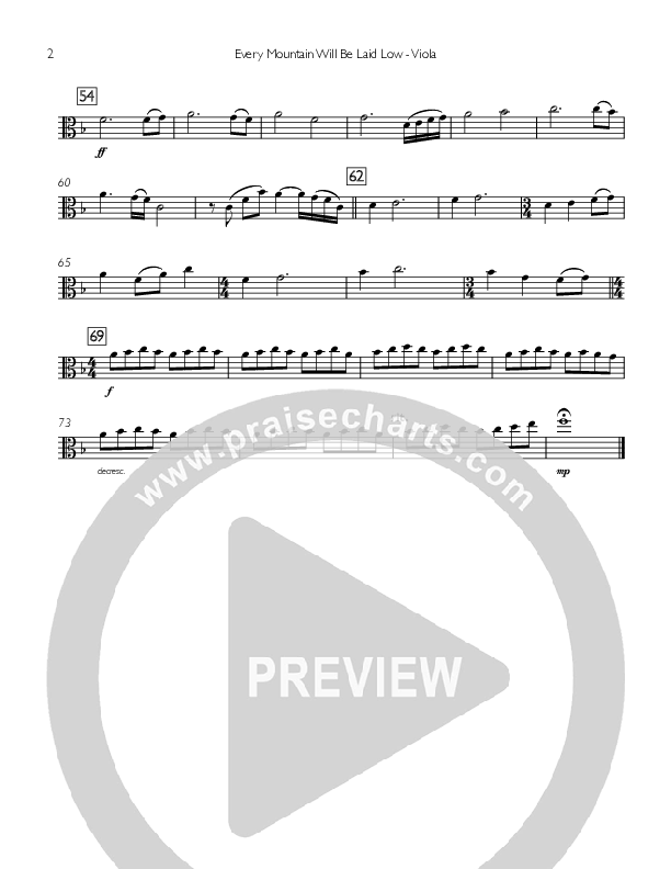 Every Mountain Will Be Laid Low Viola (Concord Worship / Mike Haight / David Wise)