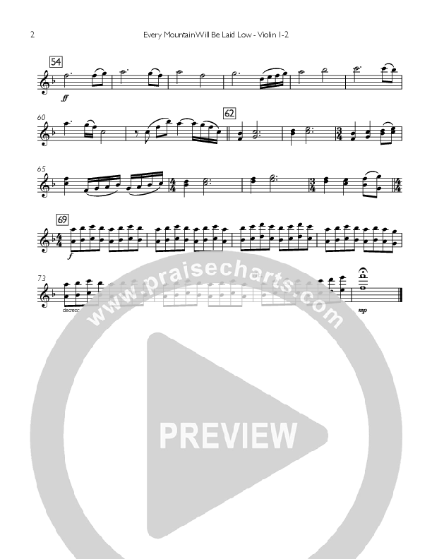 Every Mountain Will Be Laid Low Violin 1/2 (Concord Worship / Mike Haight / David Wise)