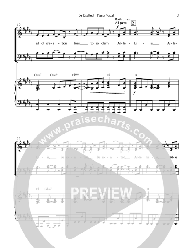 Be Exalted Piano Sheet (Concord Worship / Destiny Rambo McGuire)