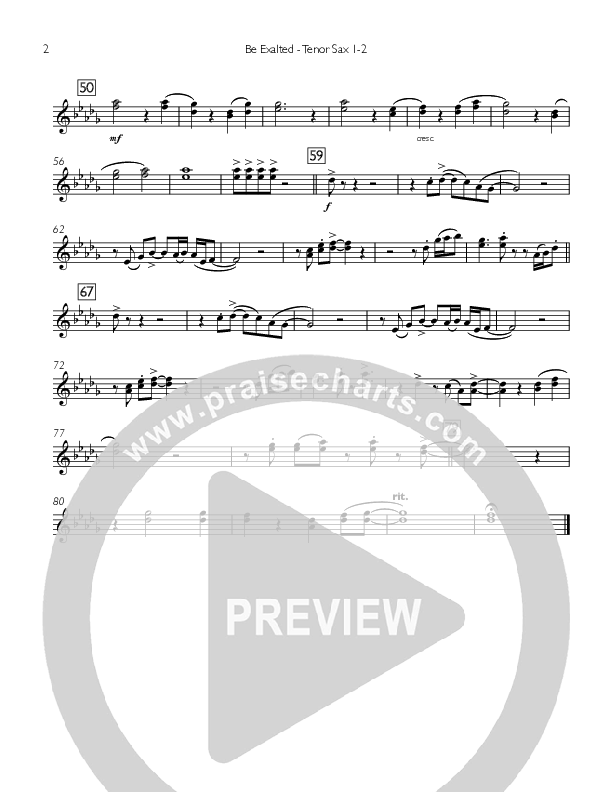 Be Exalted Tenor Sax 1/2 (Concord Worship / Destiny Rambo McGuire)