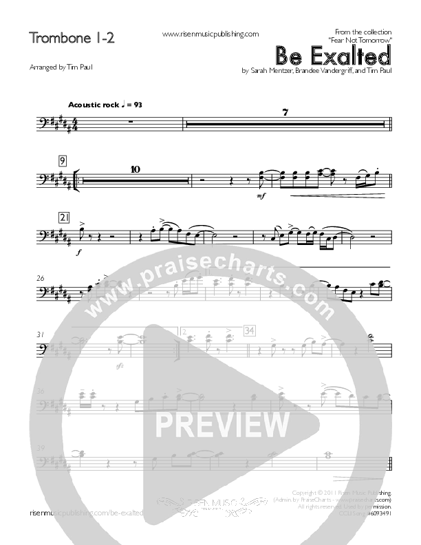 Be Exalted Trombone 1/2 (Concord Worship / Destiny Rambo McGuire)