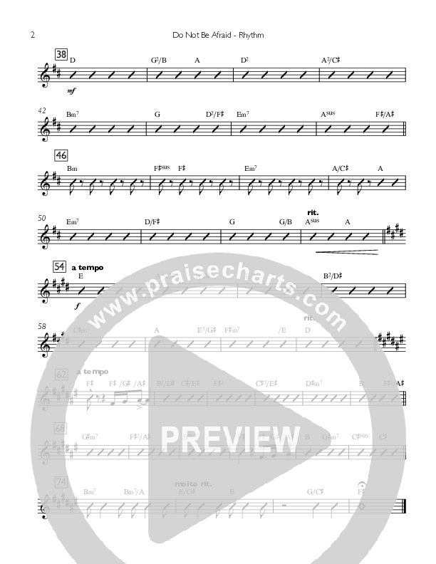 Do Not Be Afraid Rhythm Chart (Concord Worship / Shane McConnell)