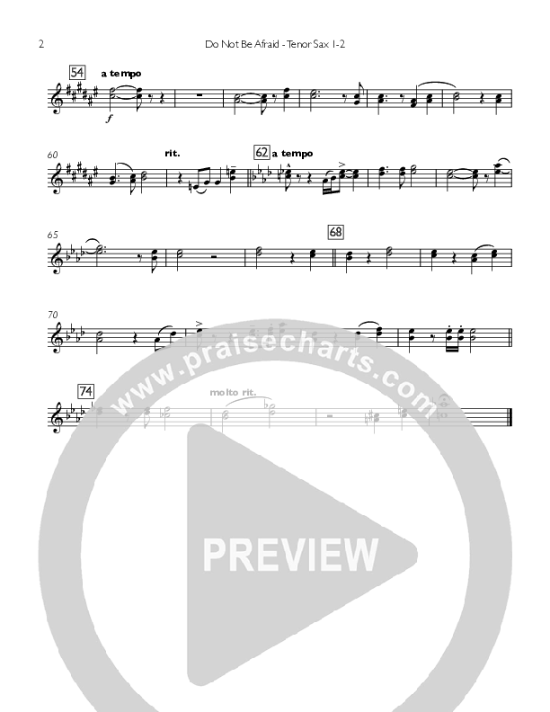 Do Not Be Afraid Tenor Sax 1/2 (Concord Worship / Shane McConnell)