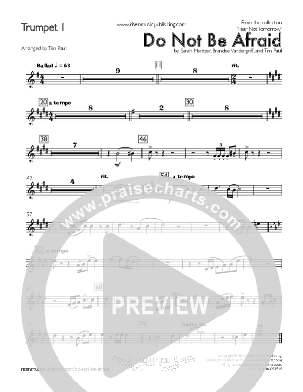 Do Not Be Afraid (Concord Worship / Shane McConnell) PraiseCharts