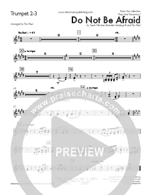 Do Not Be Afraid Trumpet 2/3 (Concord Worship / Shane McConnell)