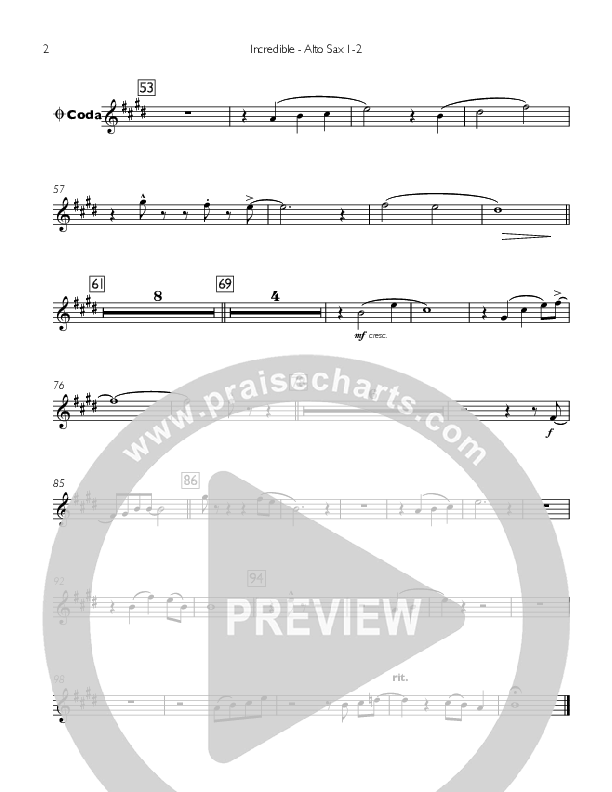 Incredible Alto Sax 1/2 (Concord Worship / Mike Haight)